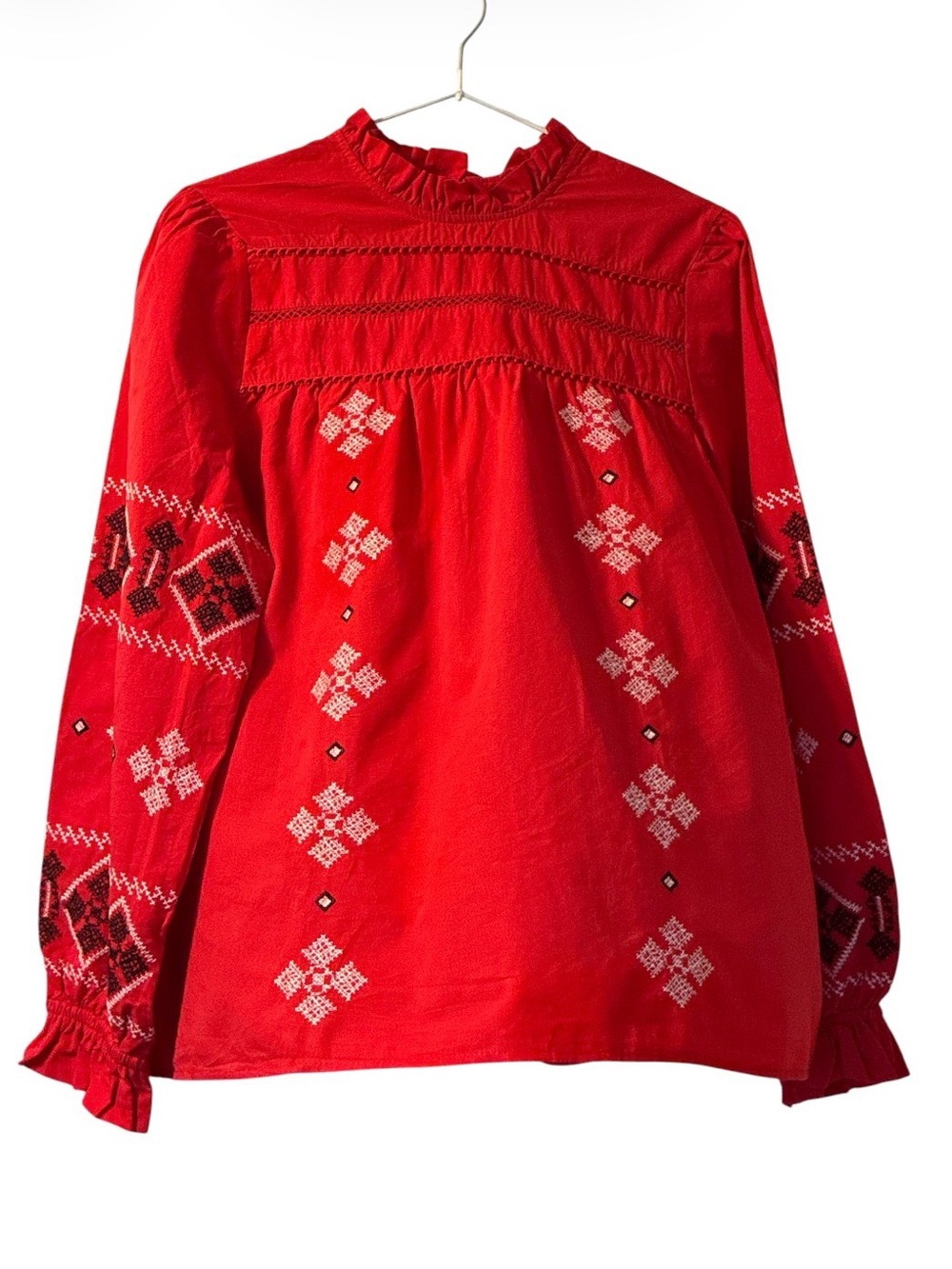 Embroidered Red Blouse